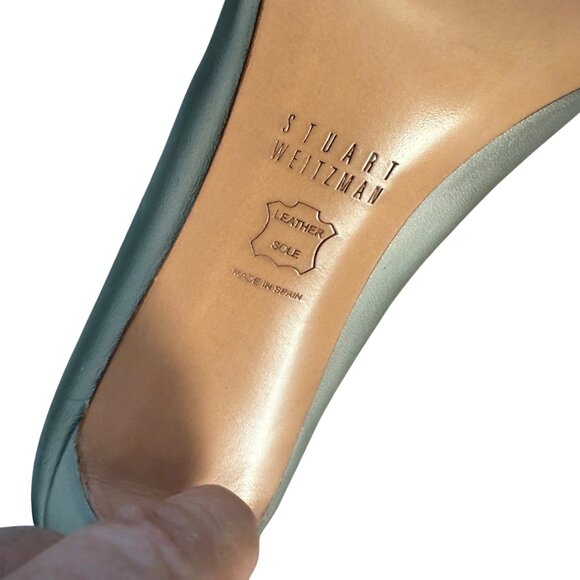 Stuart Weitzman Womens Silver Peep Toe High Heel Pumps Size 7.5 - Picture 7 of 7